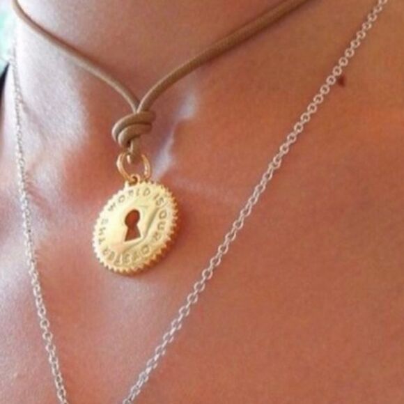 India Hicks Mr Mrs Cord Necklace - Wine/Silver - Picture 5 of 5